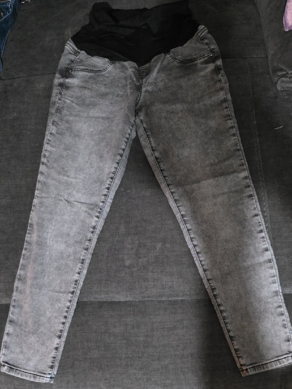 Sonoma Grey Skinny Maternity Jeans with Black Waistband
